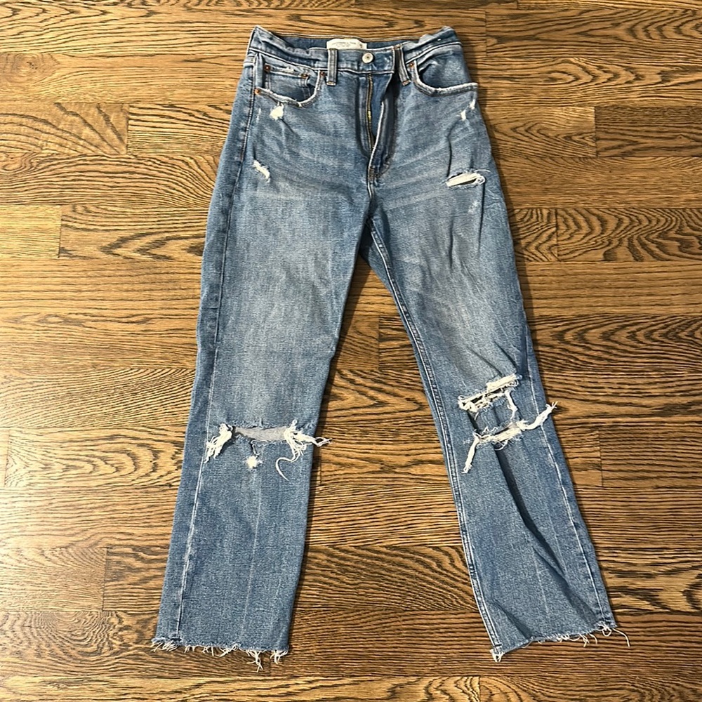 Abercrombie ankle straight jeans size 0